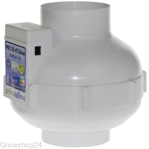 Wentylator Promieniowy PK125-ECblue 680m3/h i cyfrowy regulator prędkości i temp.